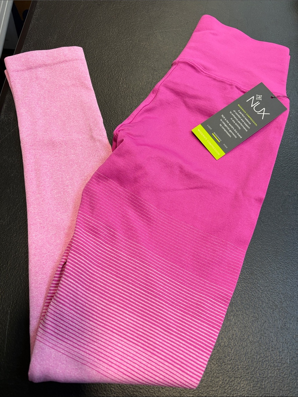 NUX Women’s Pink Ombre Seamless Leggings - Bright to Light Pink